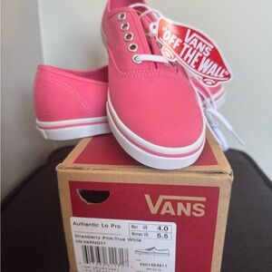 Vans Pink and White Authentic Lo Pro Sneakers